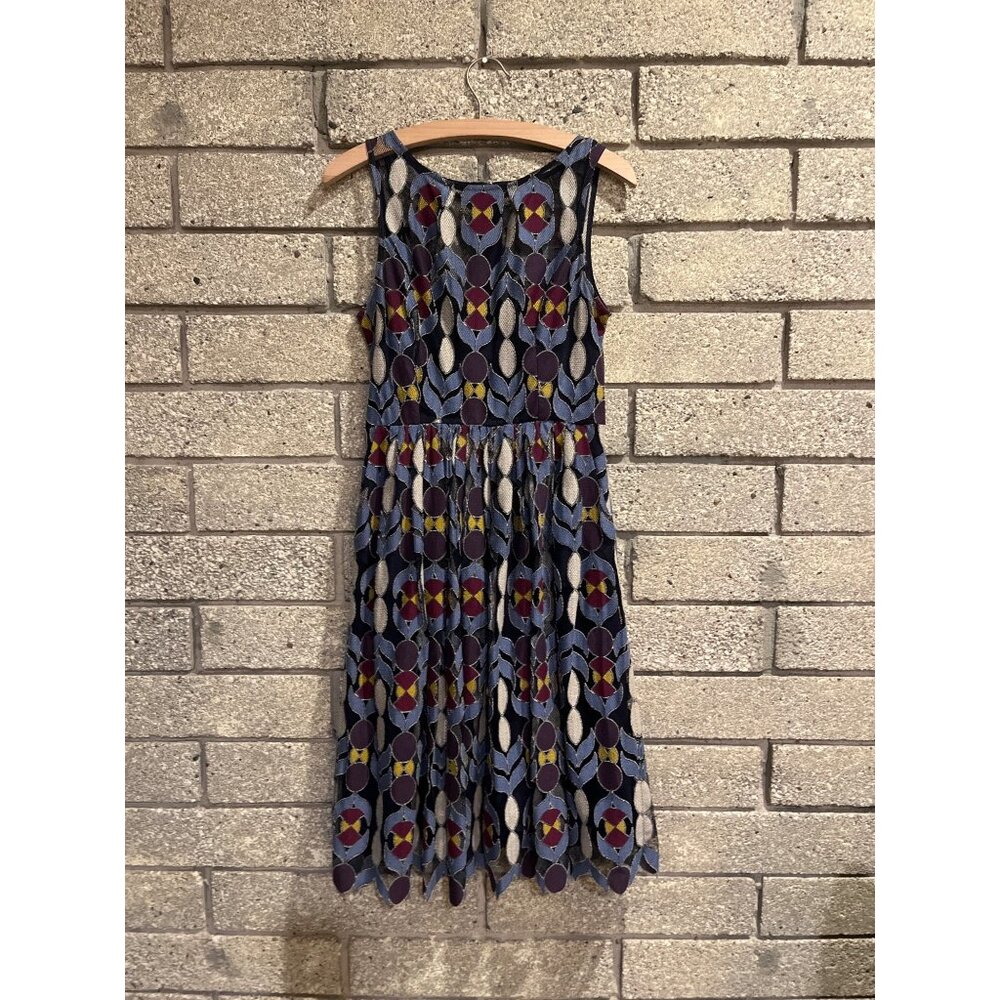 Maeve Sleeveless Midi Dress With Bold Pattern Size 2